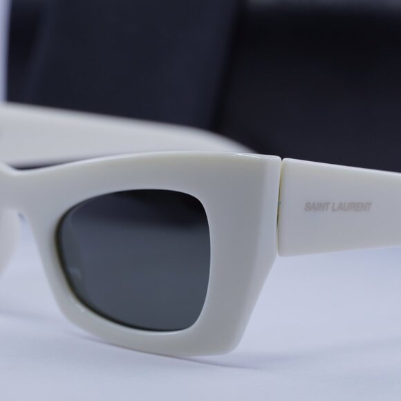 Saint Laurent SL702 003 Cat Eye Sunglasses - Ivory/Grey main image 9